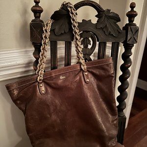 Gucci Pebbled Leather Capri Chain Tote Bag